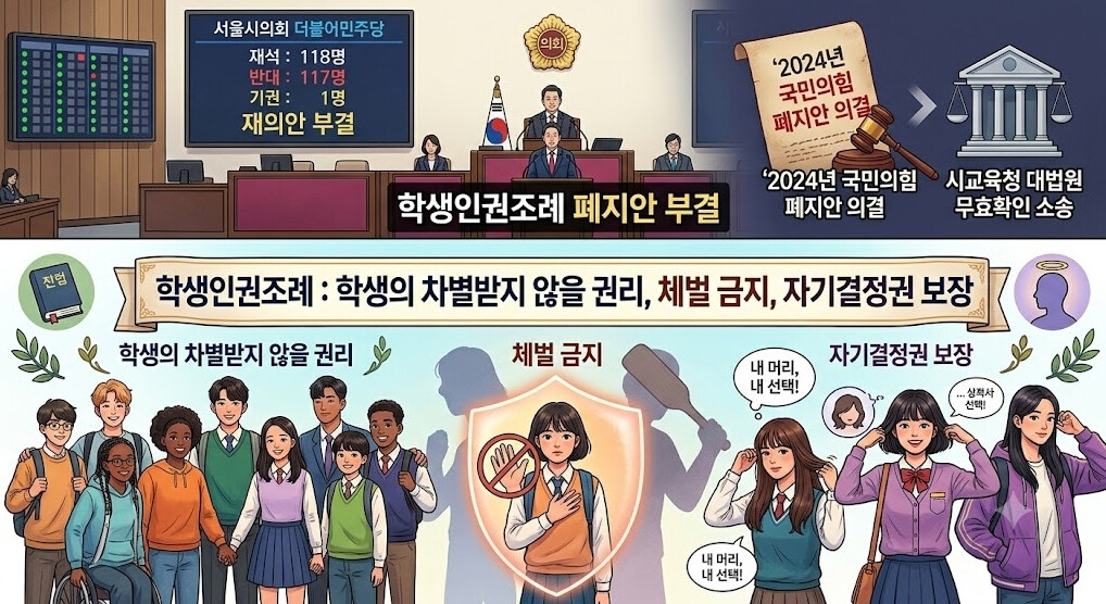 서울 학생인권조례 폐지안 또 부결…집권세력 따라 뒤바뀌는 조례 운명